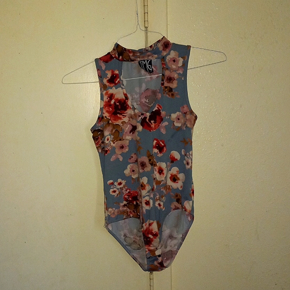 Nice light blue floral one piece